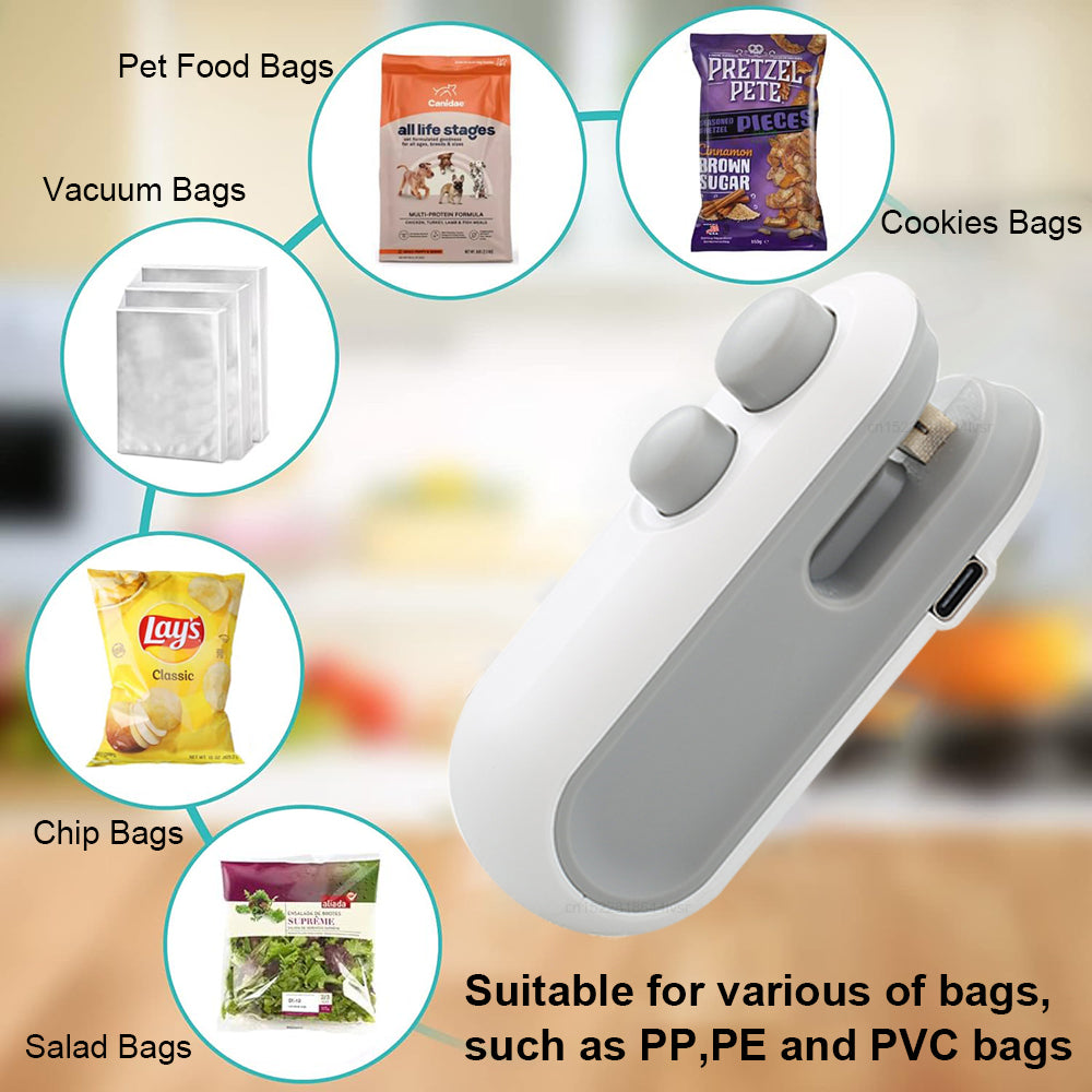 Portable Rechargeable Mini Bag Sealer – USB Rechargeable Food Storage Heat Sealing Machine