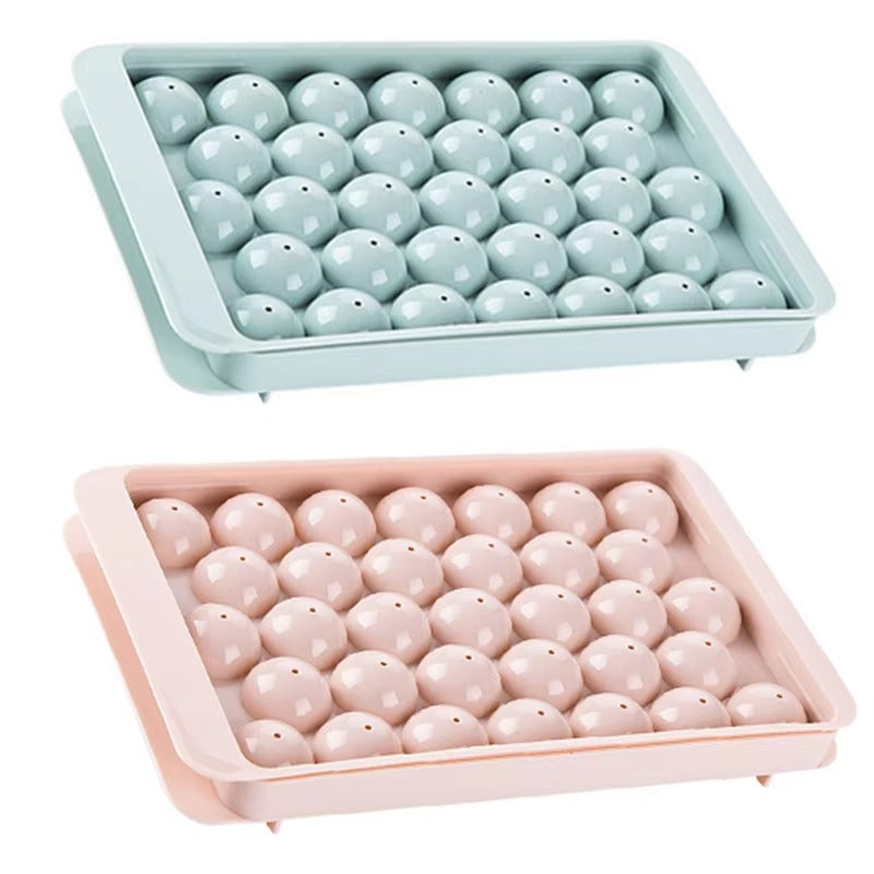 Round Ice Cube Tray – Easy Release Silicone Ice Maker for Drinks & Beverages, Reusable & Flexible Design