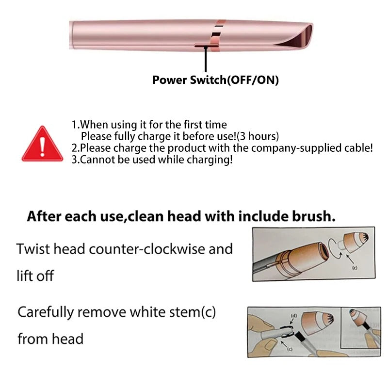2-in-1 Precision Eyebrow Trimmer for Women & Men – Painless Facial Hair Remover