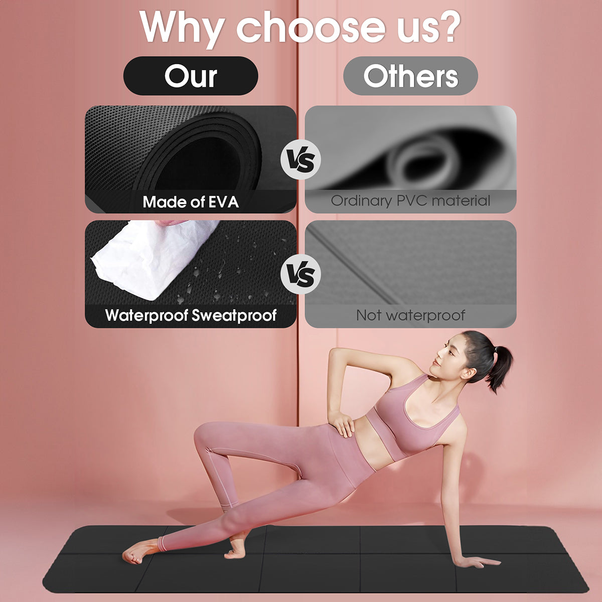 Premium Non-Slip Yoga Mat – Thick Exercise & Fitness Mat for Yoga, Gym & Home Workout