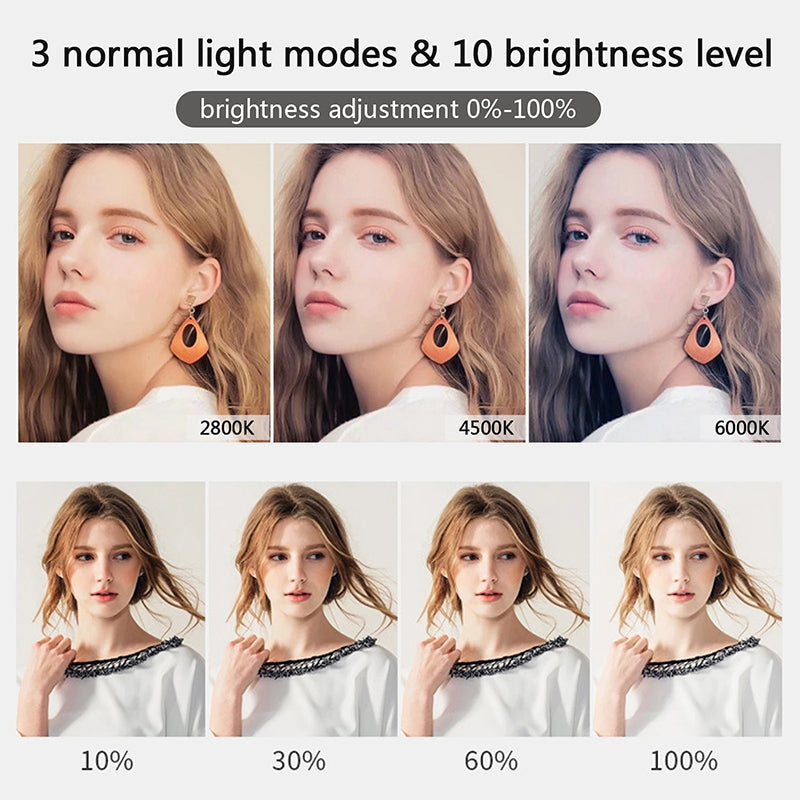 Professional LED Ring Light with Adjustable Tripod Stand & Mobile Holder – Dimmable Selfie Fill Light for Makeup, TikTok Videos, YouTube Live Streaming, Photography, Reels, Online Classes & Video Recording