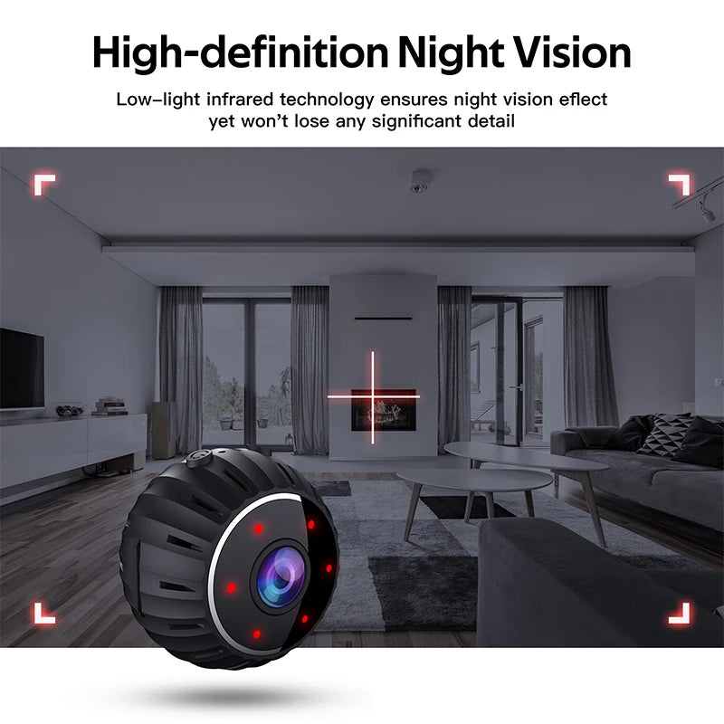 Hidden Mini Spy Camera with Night Vision & HD Recording – Wireless Portable Security Camera with Motion Detection for Home & Office