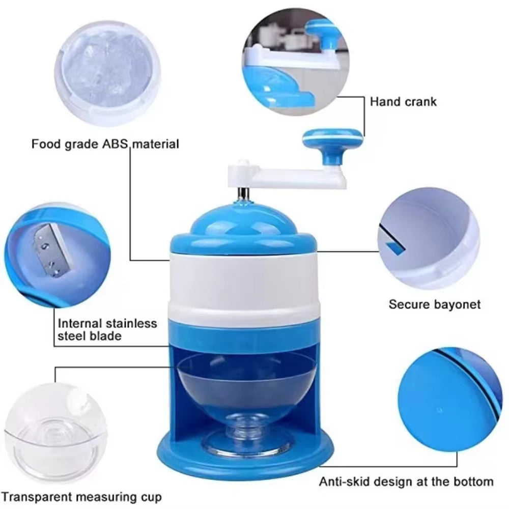 Manual Portable Hand Ice Crusher Machine – Stainless Steel Ice Shaver & Crusher for Home, Drinks, Cocktails, Smoothies & Summer Use, Easy Hand Operated Ice Grinder