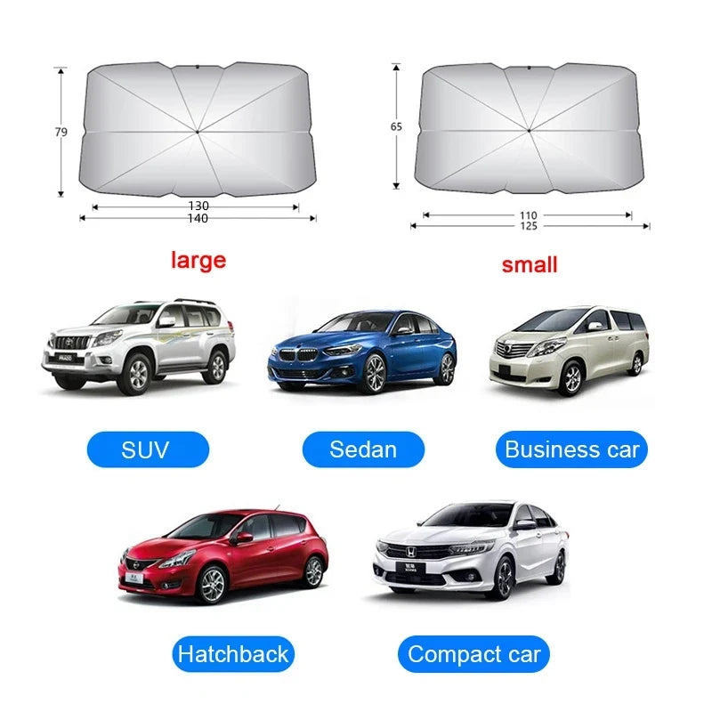 Car Windshield Sun Shade – UV Protection Foldable Heat Reflective Cover for Ultimate Interior Protection