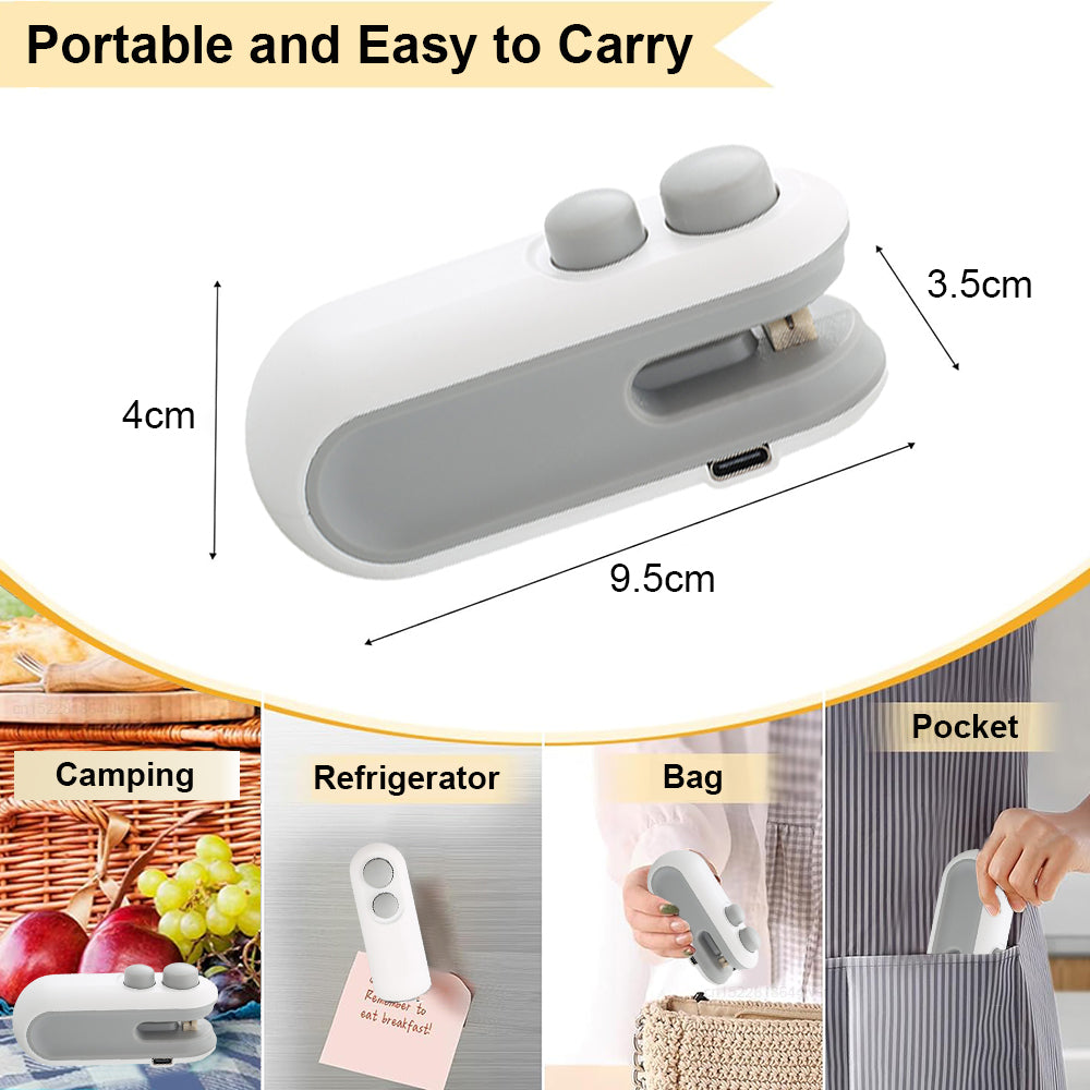 Portable Rechargeable Mini Bag Sealer – USB Rechargeable Food Storage Heat Sealing Machine