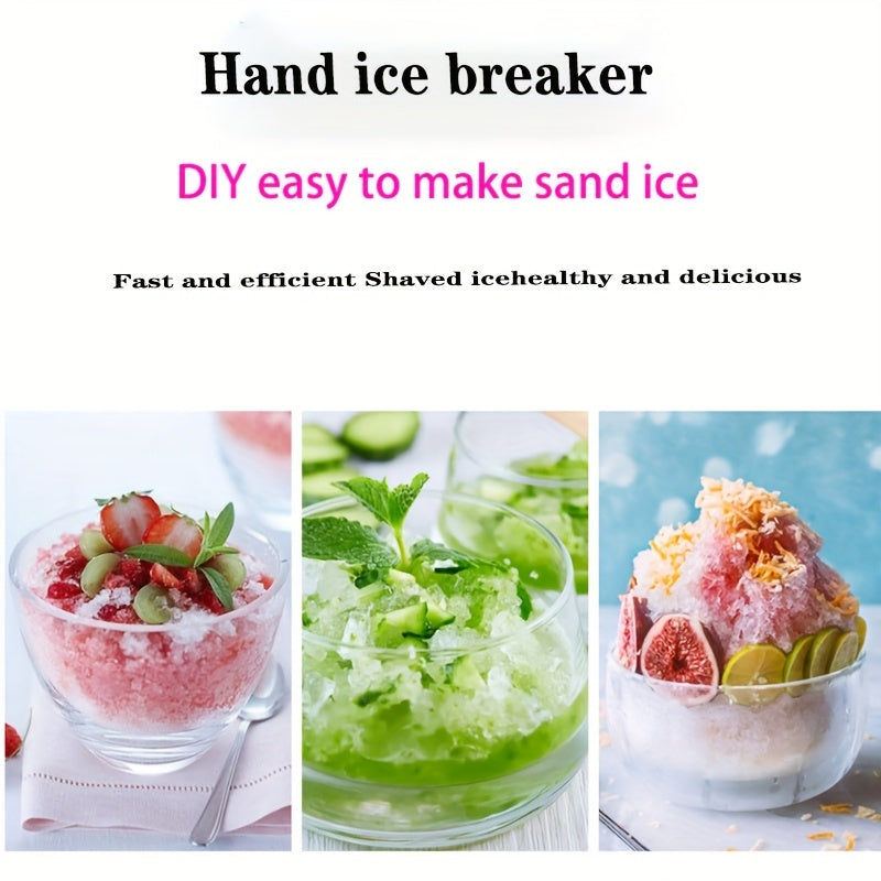 Manual Portable Hand Ice Crusher Machine – Stainless Steel Ice Shaver & Crusher for Home, Drinks, Cocktails, Smoothies & Summer Use, Easy Hand Operated Ice Grinder