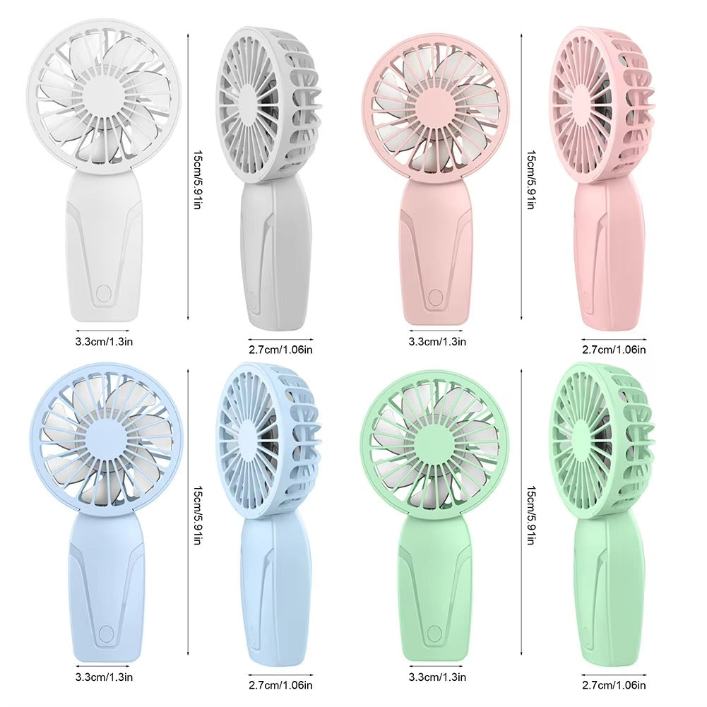 Portable Hand Fan – Rechargeable Mini Cooling Fan with 3 Speed Settings, USB Charging, Lightweight Personal Cooling Fan for Travel, Office, Home & Outdoor Use