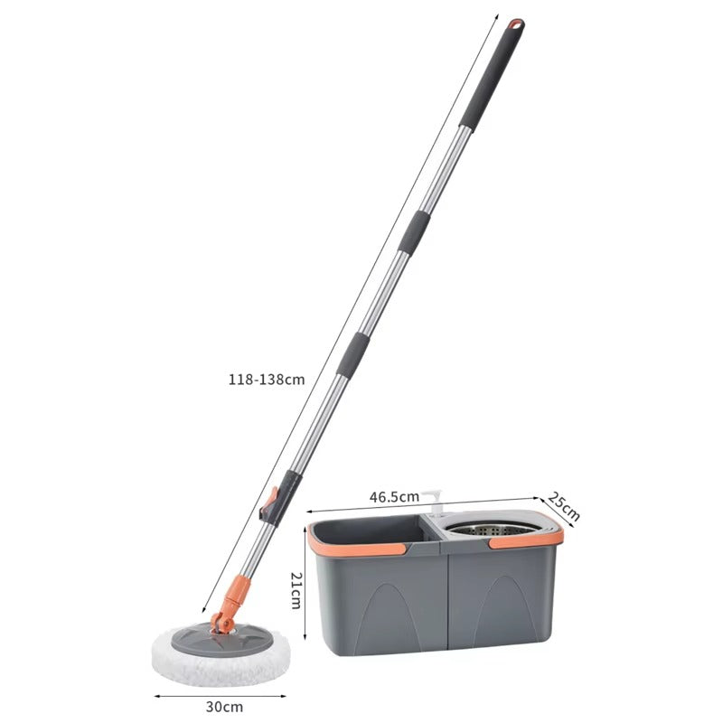 Stainless Steel Flat Mop – Easy Clean 360° Rotating Mop for Home & Office, Wet & Dry Dual Use Cleaning System