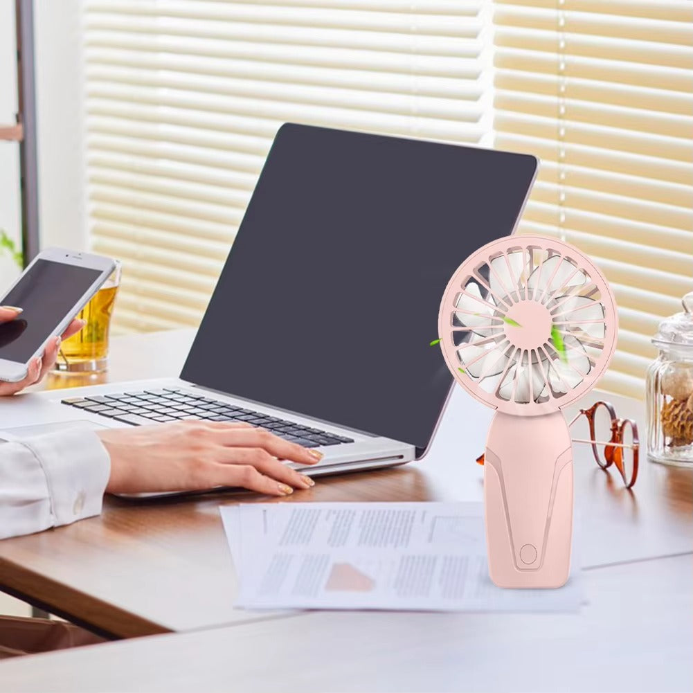 Portable Hand Fan – Rechargeable Mini Cooling Fan with 3 Speed Settings, USB Charging, Lightweight Personal Cooling Fan for Travel, Office, Home & Outdoor Use