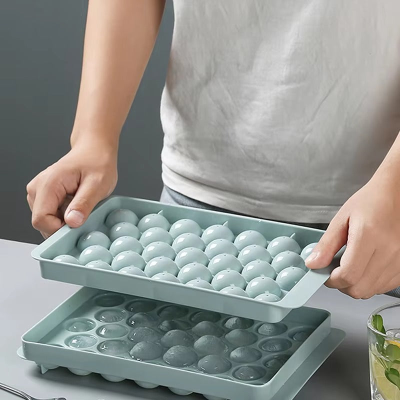 Round Ice Cube Tray – Easy Release Silicone Ice Maker for Drinks & Beverages, Reusable & Flexible Design