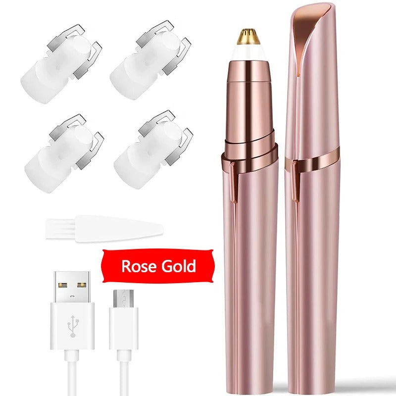 2-in-1 Precision Eyebrow Trimmer for Women & Men – Painless Facial Hair Remover