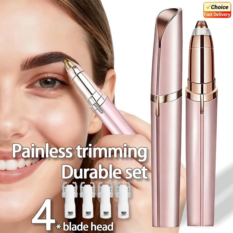 2-in-1 Precision Eyebrow Trimmer for Women & Men – Painless Facial Hair Remover