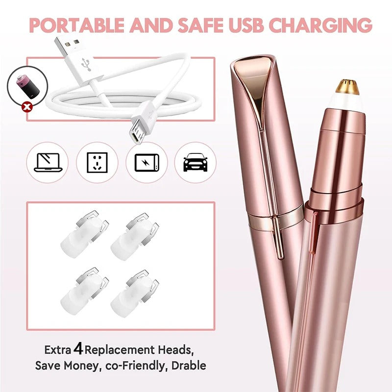 2-in-1 Precision Eyebrow Trimmer for Women & Men – Painless Facial Hair Remover